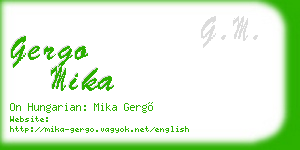 gergo mika business card