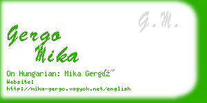 gergo mika business card